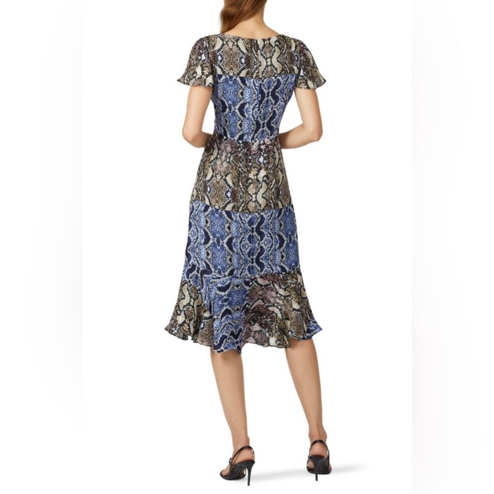 Parker Snake Print Delia Dress with Flutter Sleeves - Picture 4 of 9